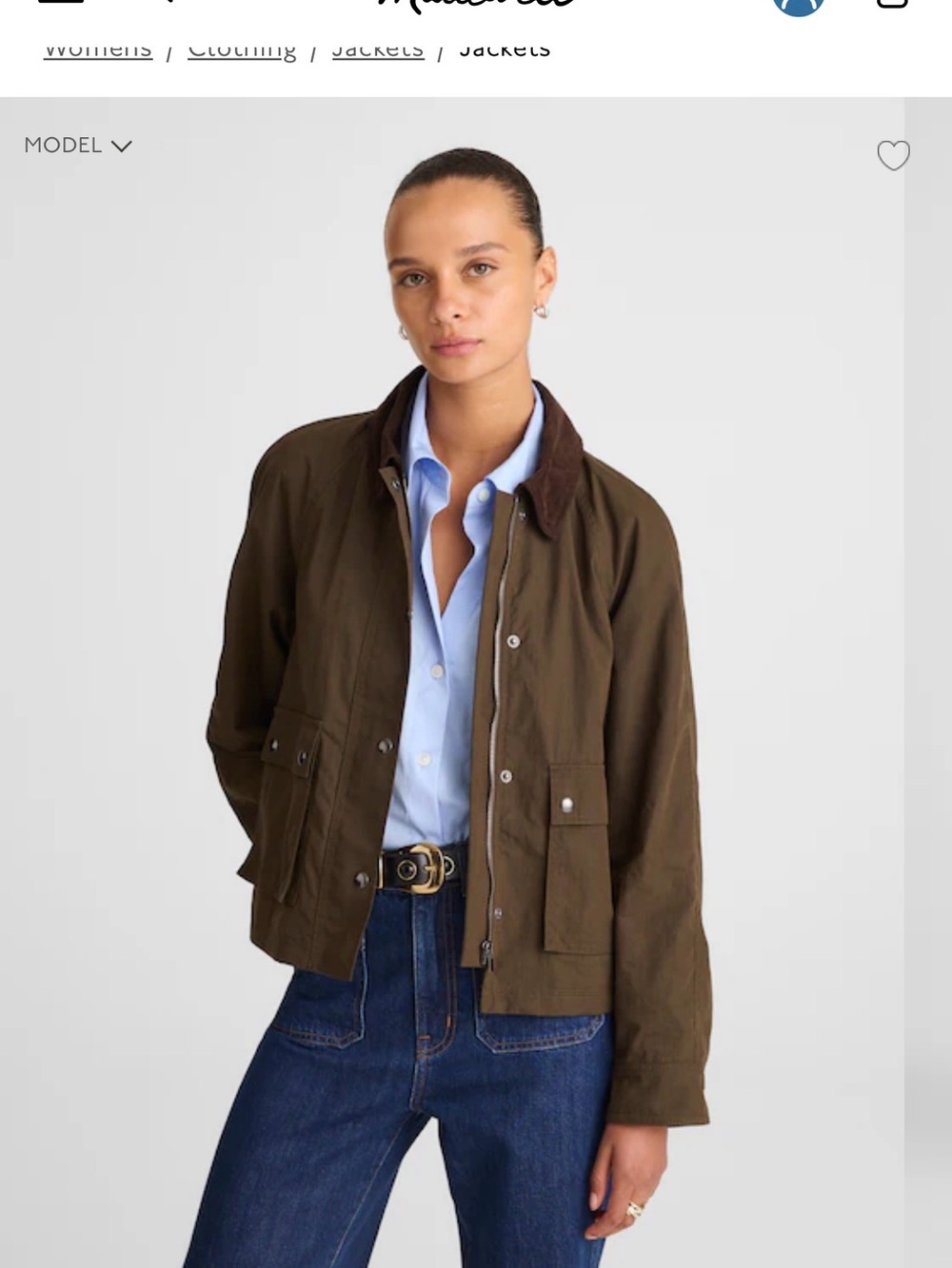 NWOT Madewell The Billie Short Jacket Sz Medium